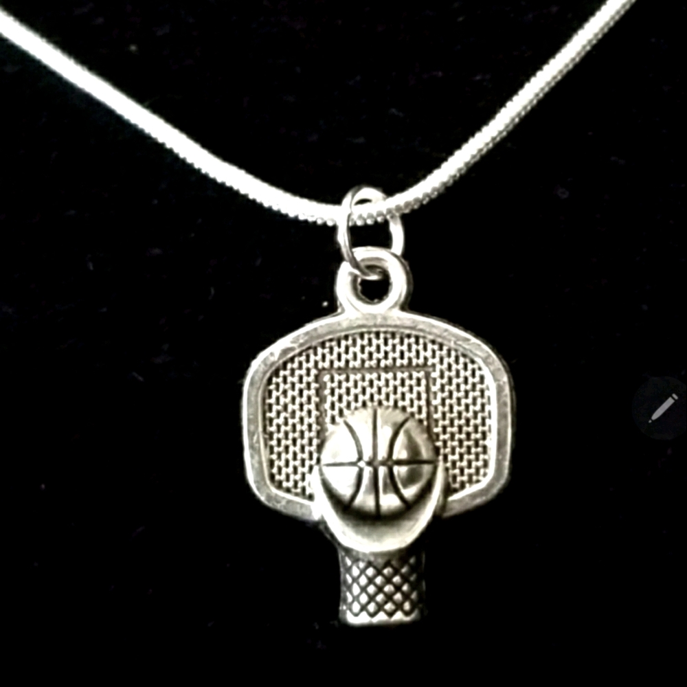 Basketball Fan 22"\ .925 Sterling Silver Necklace